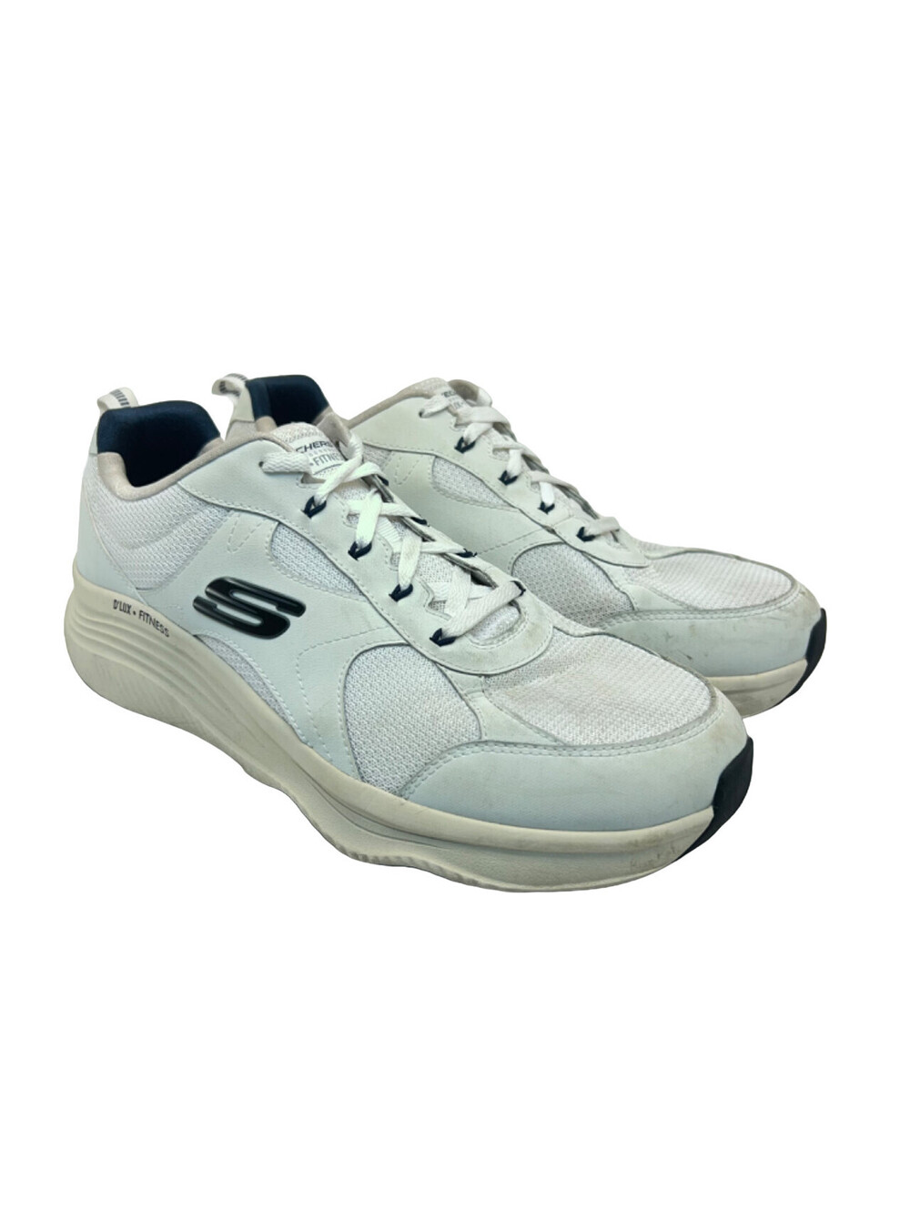 Skechers Men's D’Lux Fitness Casual Athletic Sneakers White/Navy Size 12M